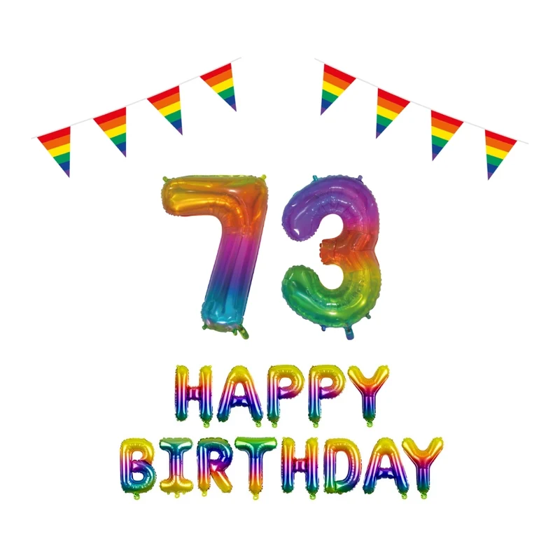 73 jaar Verjaardag Versiering Pakket Regenboog
