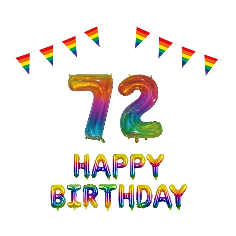 72 jaar Verjaardag Versiering Pakket Regenboog