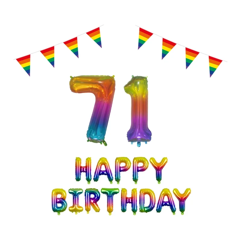 71 jaar Verjaardag Versiering Pakket Regenboog