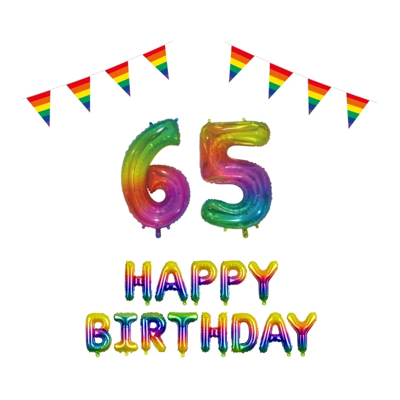65 jaar Verjaardag Versiering Pakket Regenboog