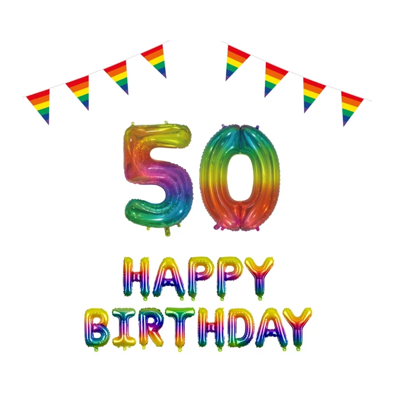 50 jaar Verjaardag Versiering Pakket Regenboog