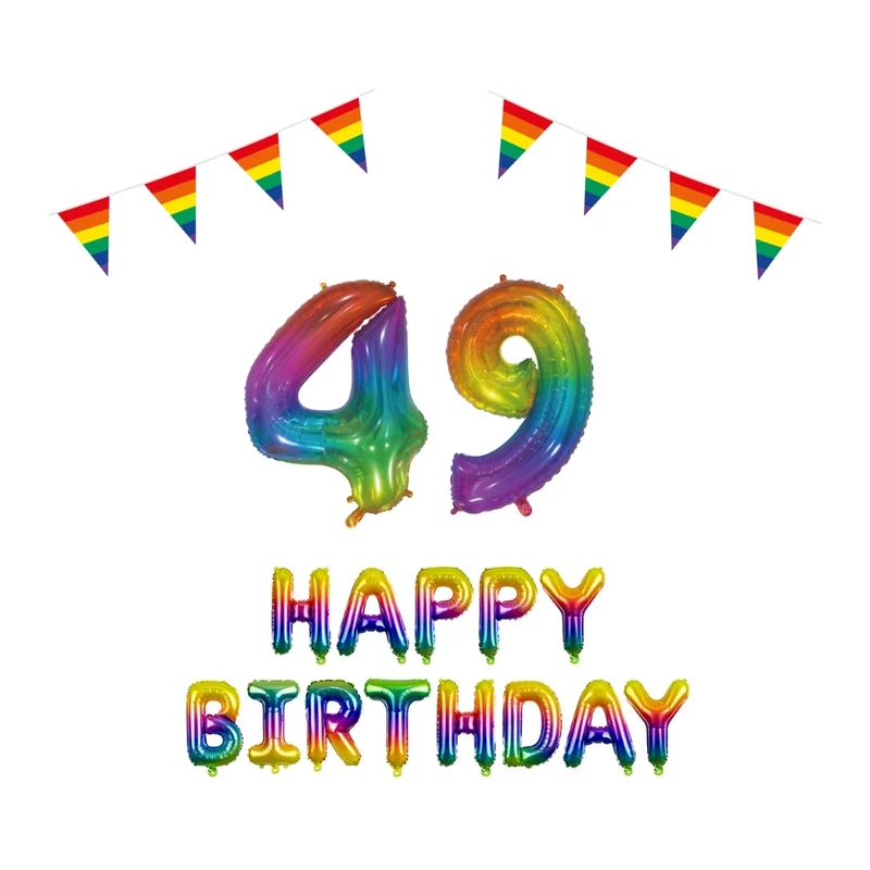 49 jaar Verjaardag Versiering Pakket Regenboog