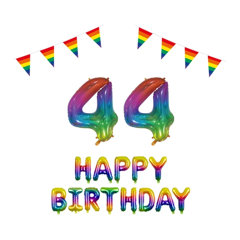 44 jaar Verjaardag Versiering Pakket Regenboog