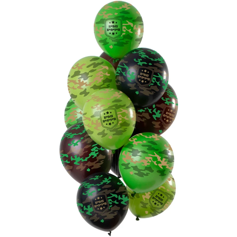 Trosje ballonnen Camouflage 12st