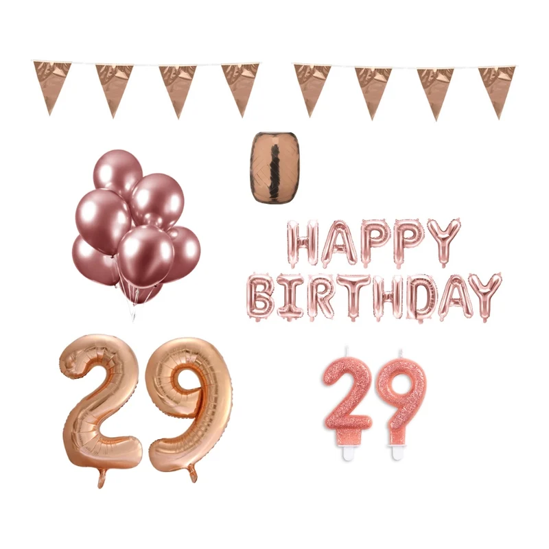 29 jaar Verjaardag Versiering Pakket Rosé Goud
