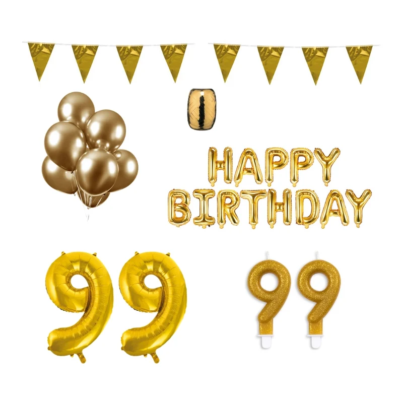 99 jaar Verjaardag Versiering Pakket Goud