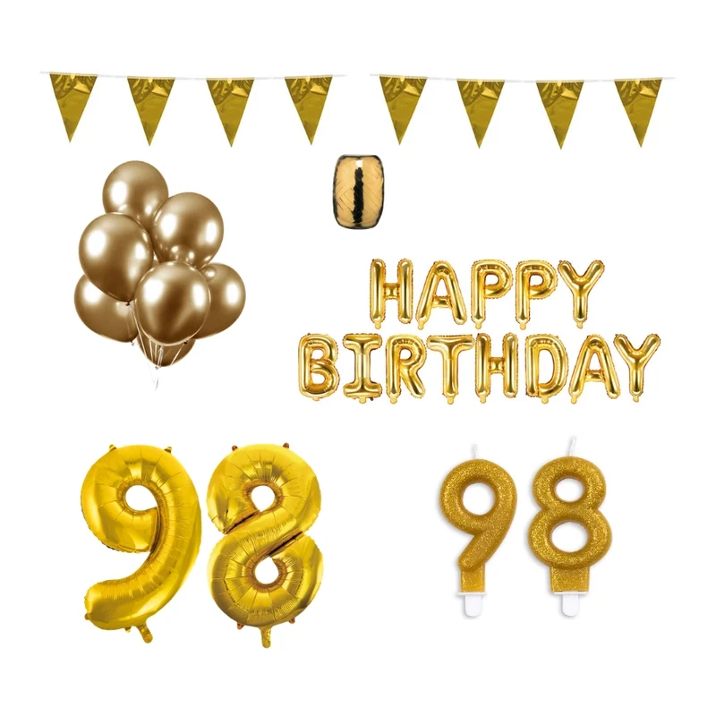 98 jaar Verjaardag Versiering Pakket Goud