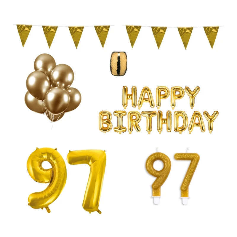 97 jaar Verjaardag Versiering Pakket Goud