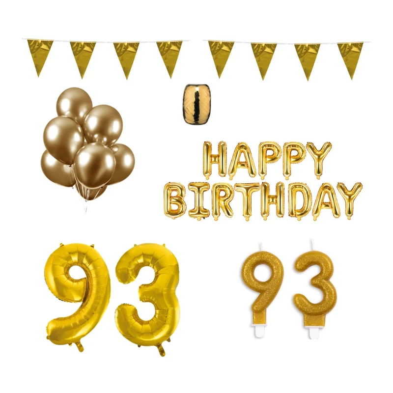 93 jaar Verjaardag Versiering Pakket Goud