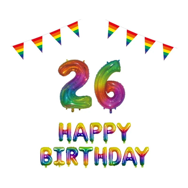 26 jaar Verjaardag Versiering Pakket Regenboog