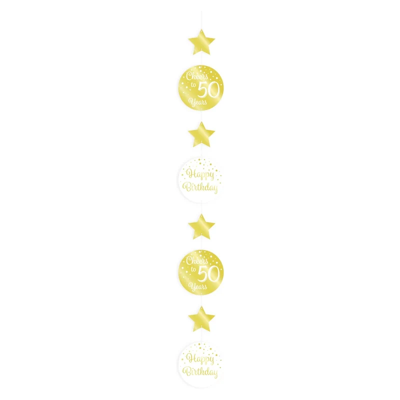 Hang decoratie verjaardag versiering 50 jaar goud