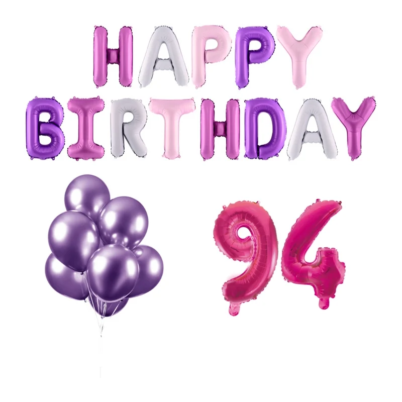 94 jaar Verjaardag Versiering Ballon Pakket Pastel & Roze