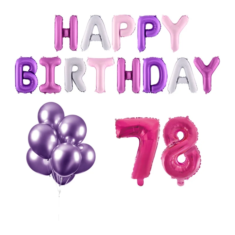 78 jaar Verjaardag Versiering Ballon Pakket Pastel & Roze