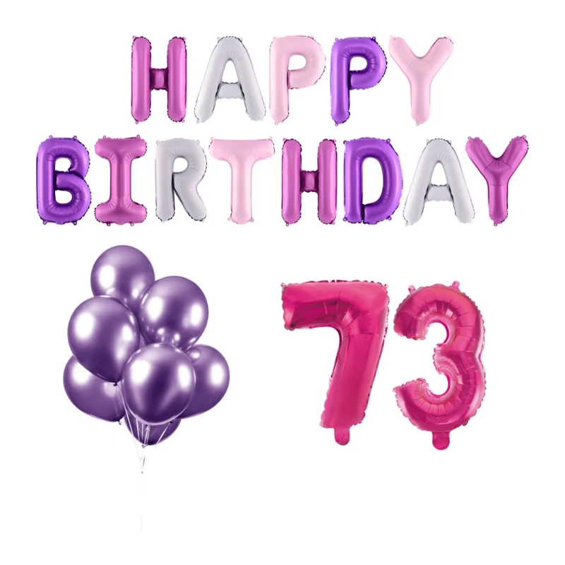 73 jaar Verjaardag Versiering Ballon Pakket Pastel & Roze