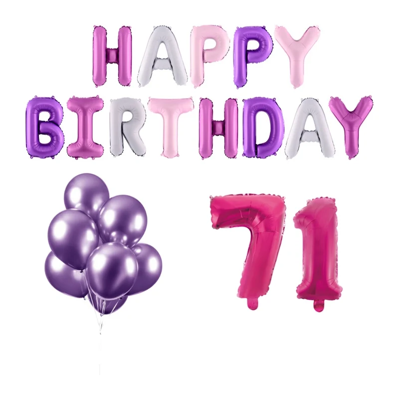 71 jaar Verjaardag Versiering Ballon Pakket Pastel & Roze