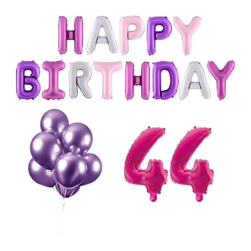 44 jaar Verjaardag Versiering Ballon Pakket Pastel & Roze
