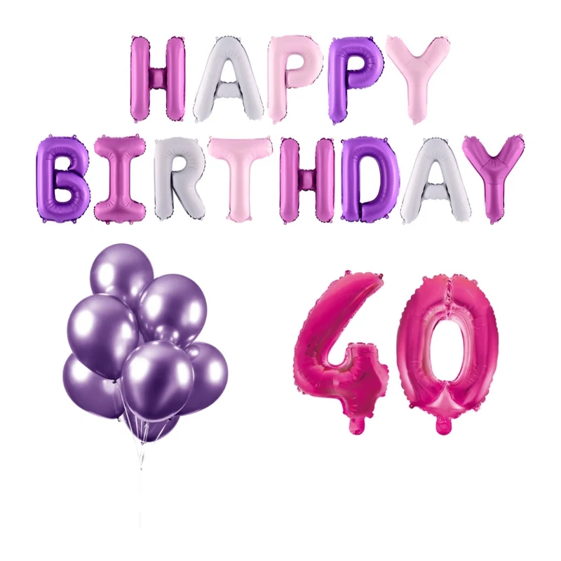 40 jaar Verjaardag Versiering Ballon Pakket Pastel & Roze