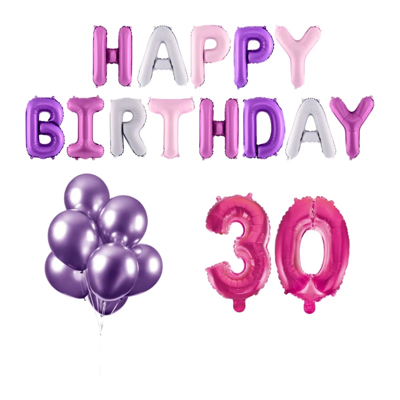 30 jaar Verjaardag Versiering Ballon Pakket Pastel & Roze