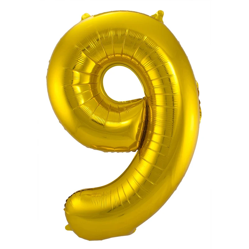 Cijfer ballon metallic goud 86 cm