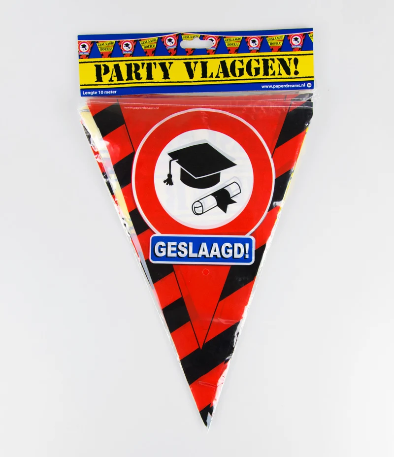 Vlaggenlijn Geslaagd verkeersbord 10m