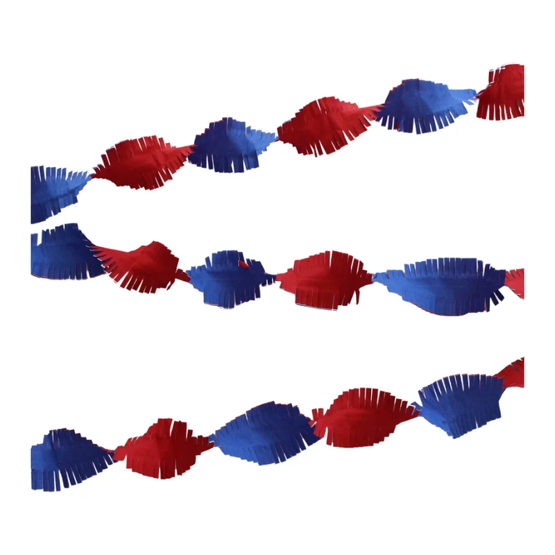 Rood, wit, blauwe Crêpe papier Slinger 6 meter
