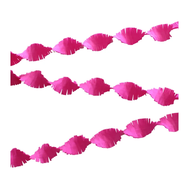 Roze Crêpe papier Slinger 6 meter