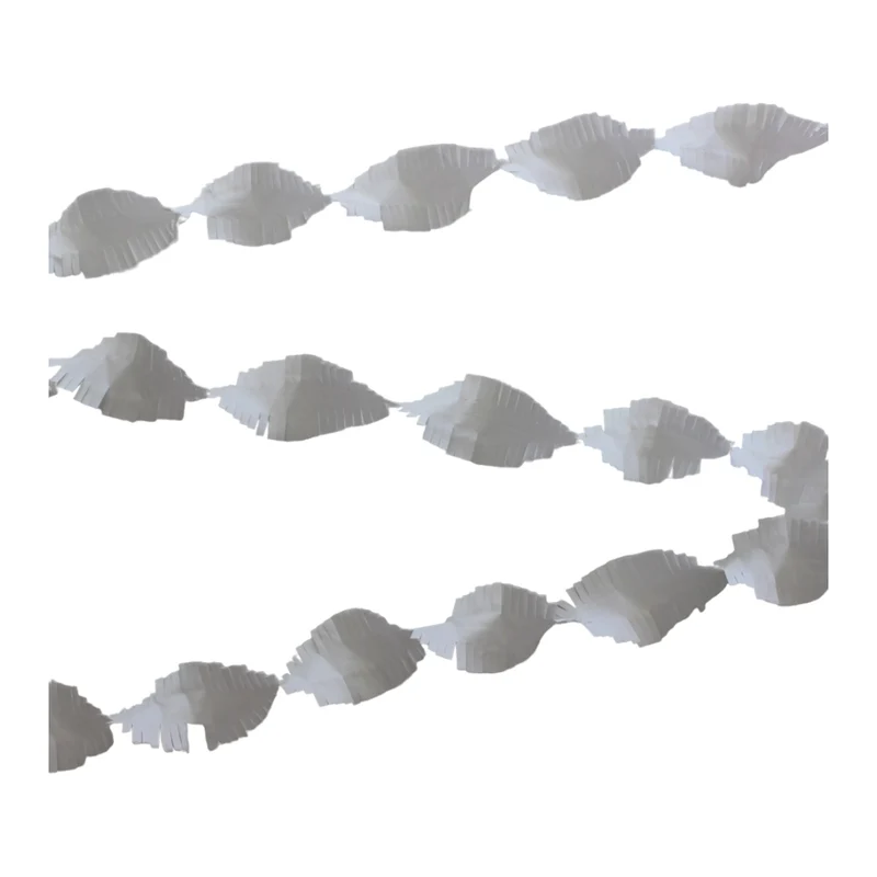 Witte Crêpe papier Slinger 6 meter