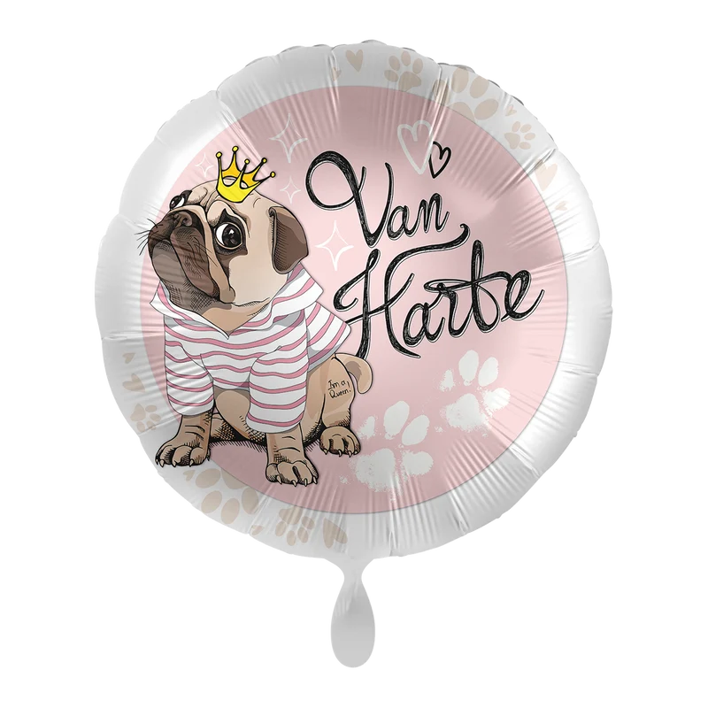 Folieballon Van Harte Mopshond