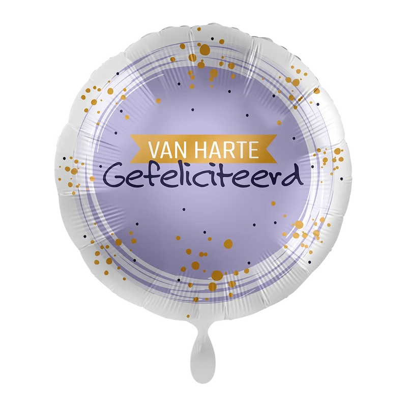 Folieballon Hartelijk Gefeliciteerd Lila