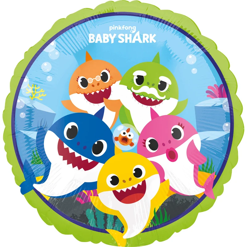 Folieballon Rond Baby Shark