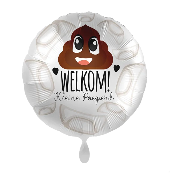 Folieballon Welkom! Kleine Poeperd