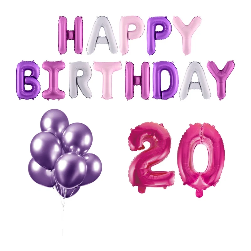 20 jaar Verjaardag Versiering Ballon Pakket Pastel & Roze