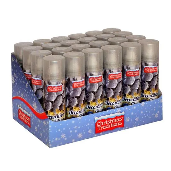 Decoratie spray zilver glitter - 150ml