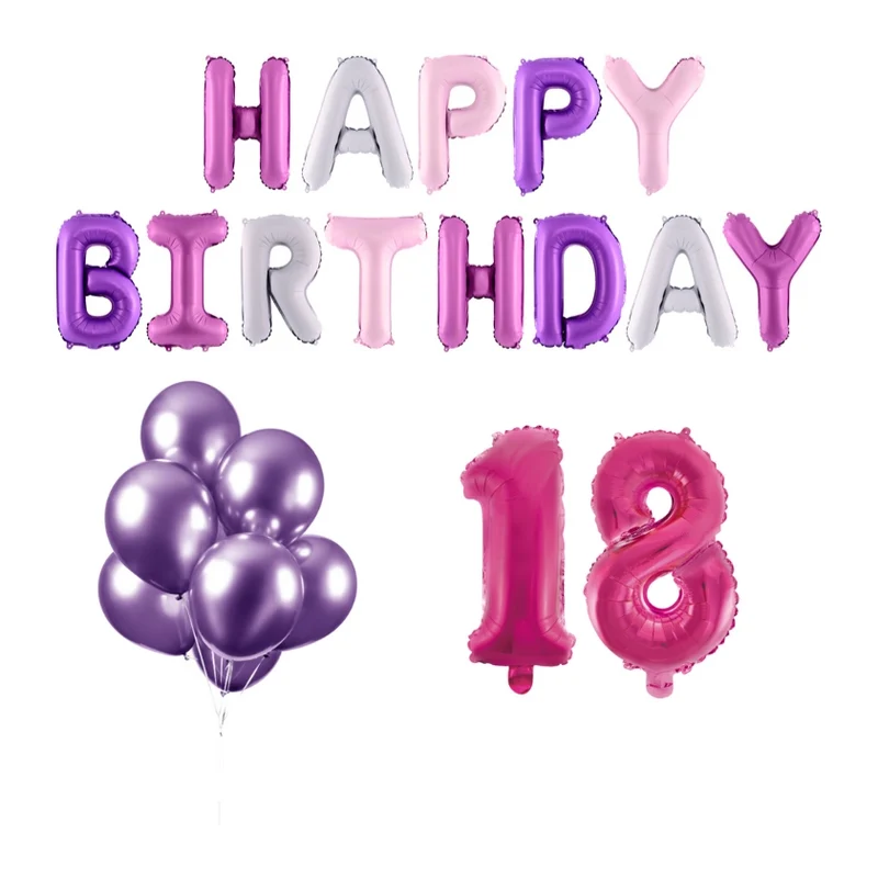 18 jaar Verjaardag Versiering Ballon Pakket Pastel & Roze