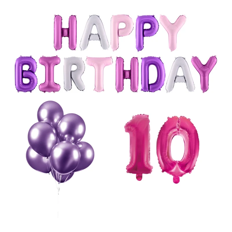 10 jaar Verjaardag Versiering Ballon Pakket Pastel & Roze