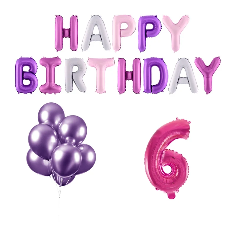 6 jaar Verjaardag Versiering Ballon Pakket Pastel & Roze