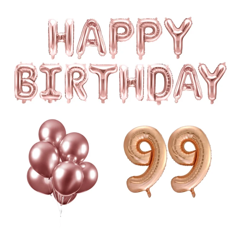 99 jaar Verjaardag Versiering Ballon Pakket rosé goud
