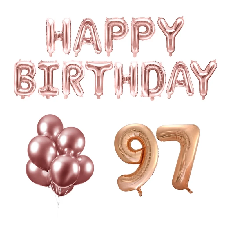 97 jaar Verjaardag Versiering Ballon Pakket rosé goud