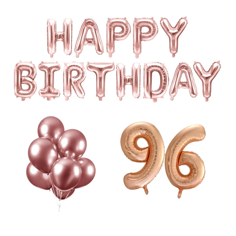96 jaar Verjaardag Versiering Ballon Pakket rosé goud