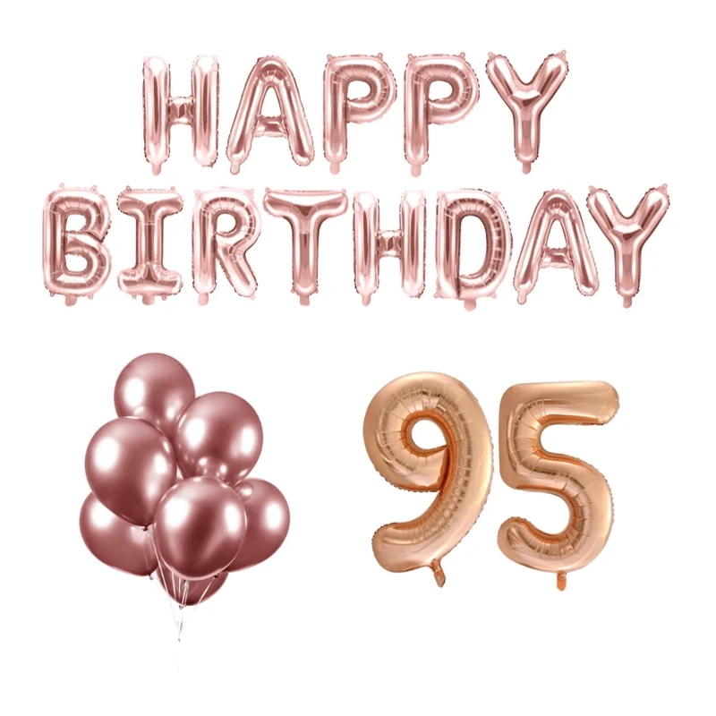 95 jaar Verjaardag Versiering Ballon Pakket rosé goud