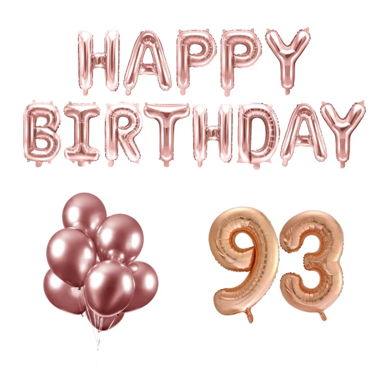 93 jaar Verjaardag Versiering Ballon Pakket rosé goud