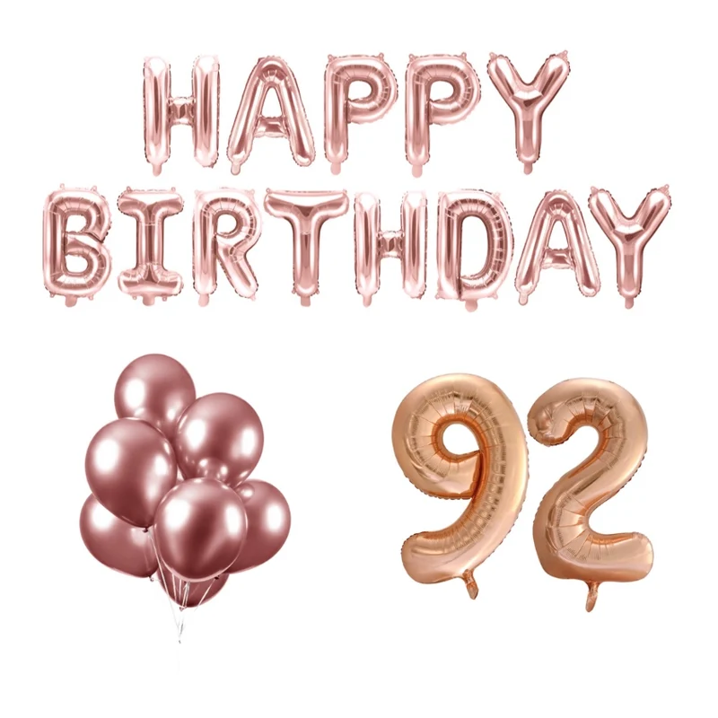 92 jaar Verjaardag Versiering Ballon Pakket rosé goud