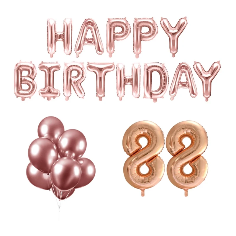 88 jaar Verjaardag Versiering Ballon Pakket rosé goud