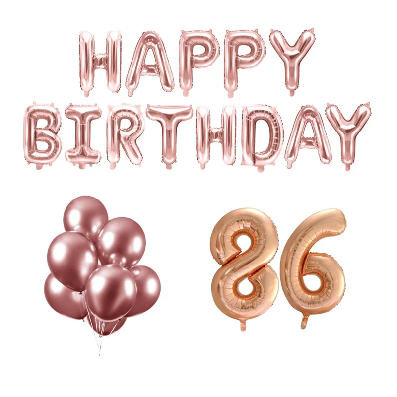 86 jaar Verjaardag Versiering Ballon Pakket rosé goud