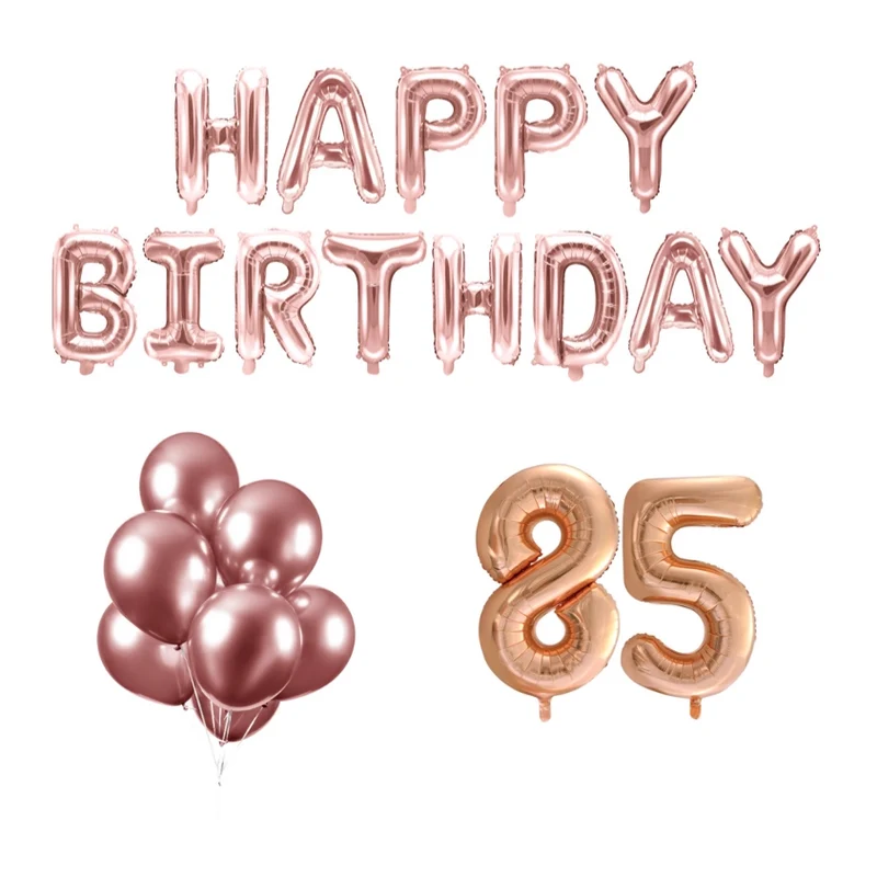 85 jaar Verjaardag Versiering Ballon Pakket rosé goud