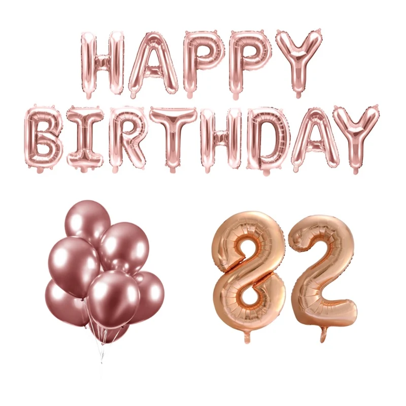 82 jaar Verjaardag Versiering Ballon Pakket rosé goud