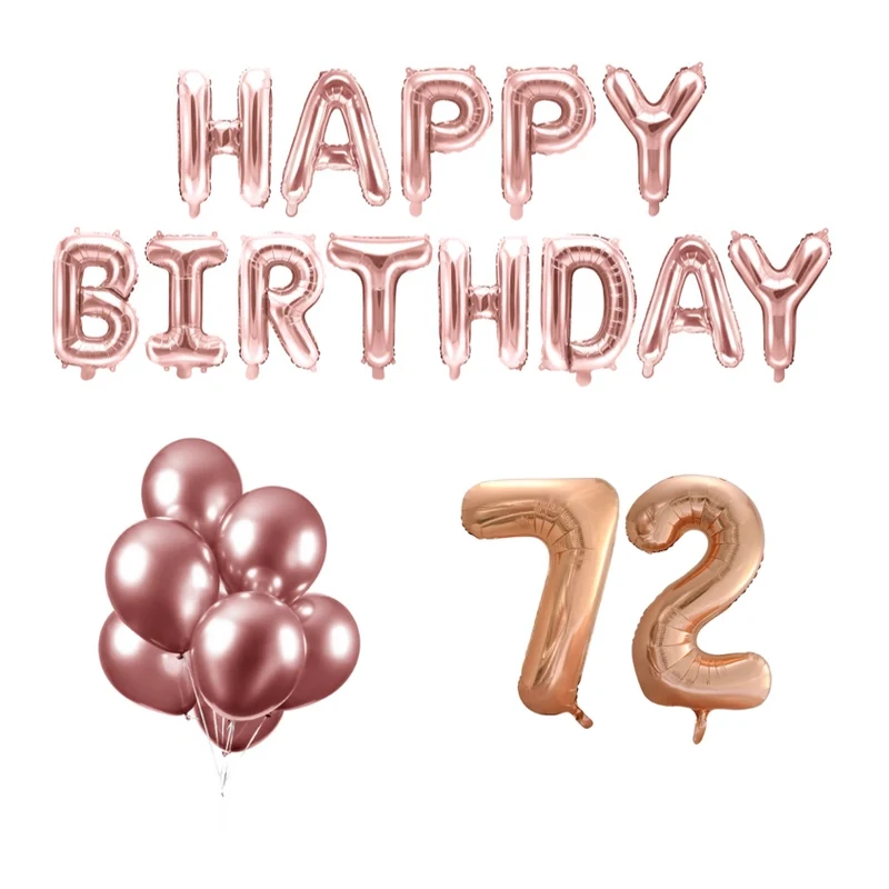 72 jaar Verjaardag Versiering Ballon Pakket rosé goud