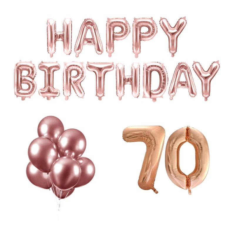 70 jaar Verjaardag Versiering Ballon Pakket rosé goud