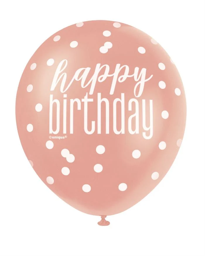 Ballonnnen Rose Gold Glitz "Happy Birthday"