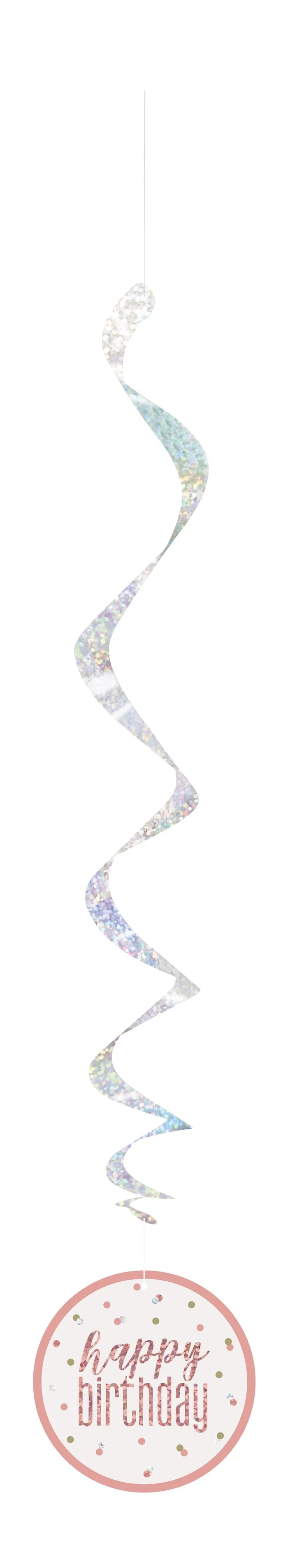 Hangdeco Swirl rose goud '' Happy birthday''